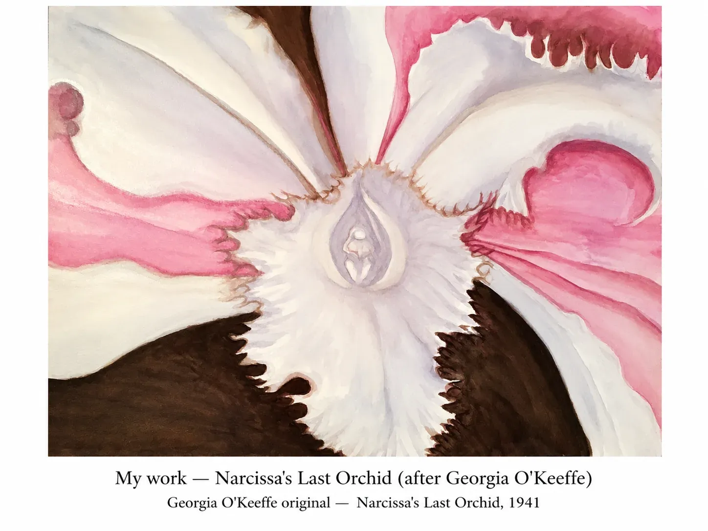 This is my attempt at her famous Original "Narcissa's Last Orchid", a favorite of hers.